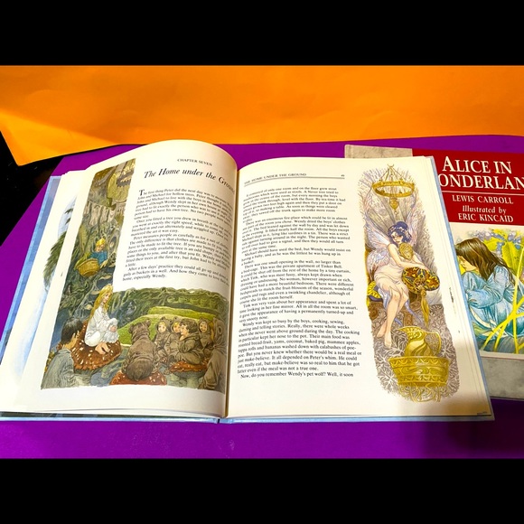 ALICE IN WONDERLAND & PETER PAN HARDCOVER CLASSIC BOOKS NWT BRIMAX 108p. - Picture 5 of 15